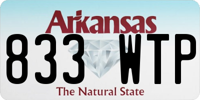 AR license plate 833WTP