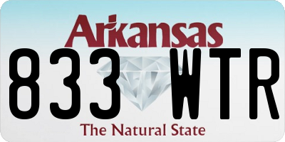 AR license plate 833WTR