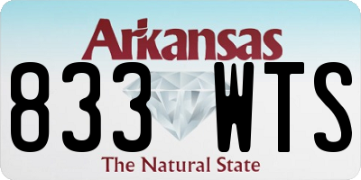 AR license plate 833WTS