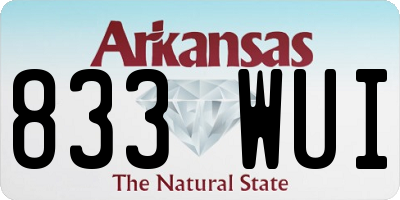 AR license plate 833WUI