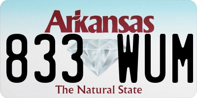 AR license plate 833WUM