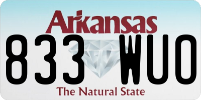 AR license plate 833WUO