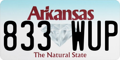 AR license plate 833WUP