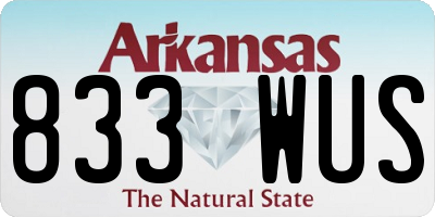 AR license plate 833WUS