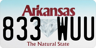 AR license plate 833WUU
