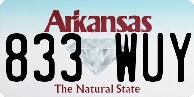 AR license plate 833WUY