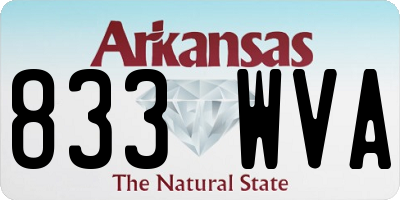 AR license plate 833WVA