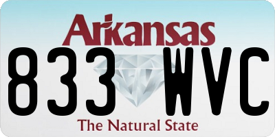 AR license plate 833WVC