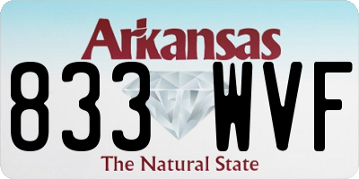 AR license plate 833WVF