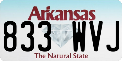 AR license plate 833WVJ