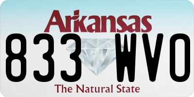 AR license plate 833WVO
