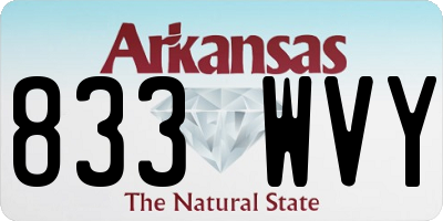 AR license plate 833WVY