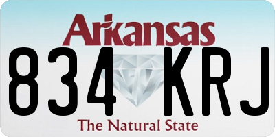 AR license plate 834KRJ