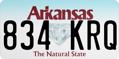 AR license plate 834KRQ