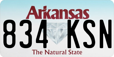 AR license plate 834KSN