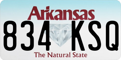 AR license plate 834KSQ