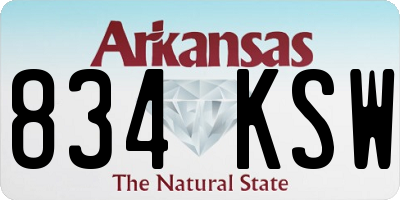 AR license plate 834KSW
