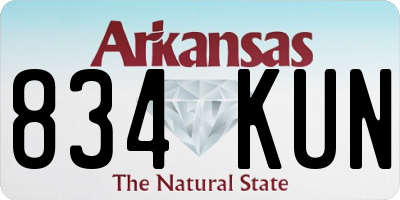 AR license plate 834KUN