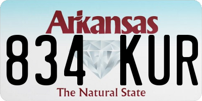AR license plate 834KUR