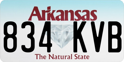 AR license plate 834KVB