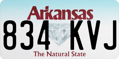 AR license plate 834KVJ