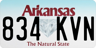 AR license plate 834KVN