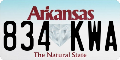 AR license plate 834KWA