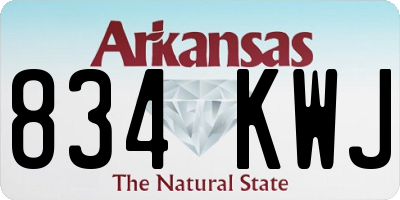 AR license plate 834KWJ