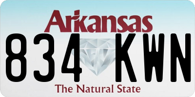 AR license plate 834KWN