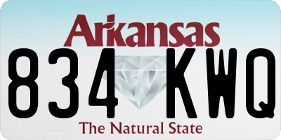 AR license plate 834KWQ