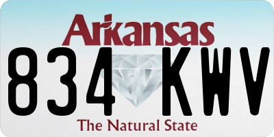 AR license plate 834KWV