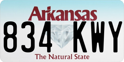 AR license plate 834KWY