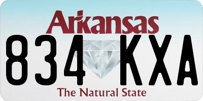 AR license plate 834KXA