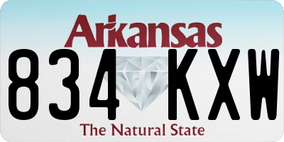 AR license plate 834KXW