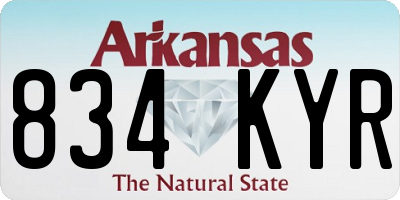 AR license plate 834KYR
