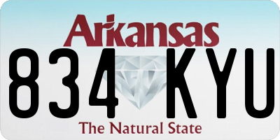 AR license plate 834KYU