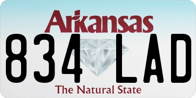 AR license plate 834LAD