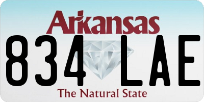 AR license plate 834LAE