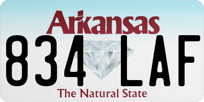 AR license plate 834LAF