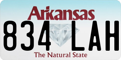 AR license plate 834LAH