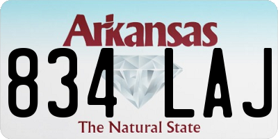 AR license plate 834LAJ
