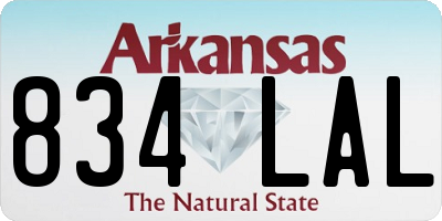 AR license plate 834LAL