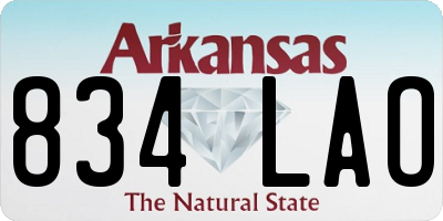 AR license plate 834LAO