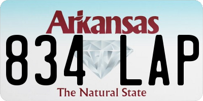 AR license plate 834LAP