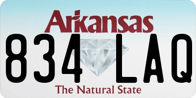 AR license plate 834LAQ