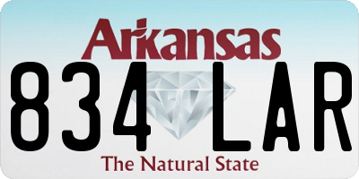 AR license plate 834LAR
