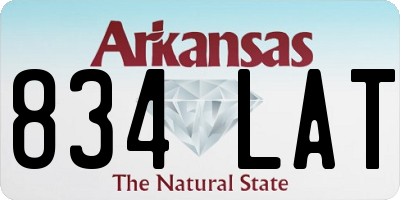 AR license plate 834LAT