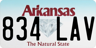 AR license plate 834LAV