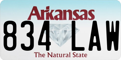 AR license plate 834LAW