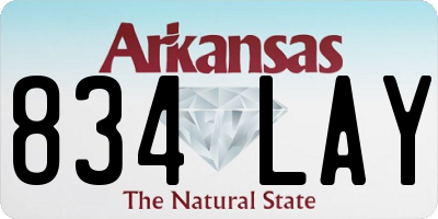 AR license plate 834LAY